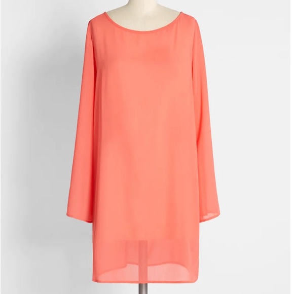 ModCloth Coral Swim Cover Up Shift Dress - Picture 2 of 7